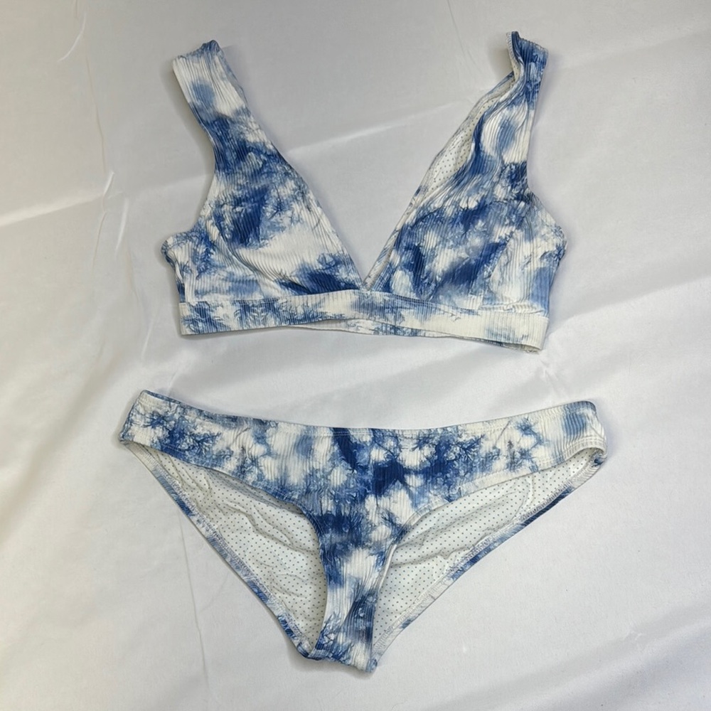 Body Glove Blue and White Tie Dye Cloud Bikini